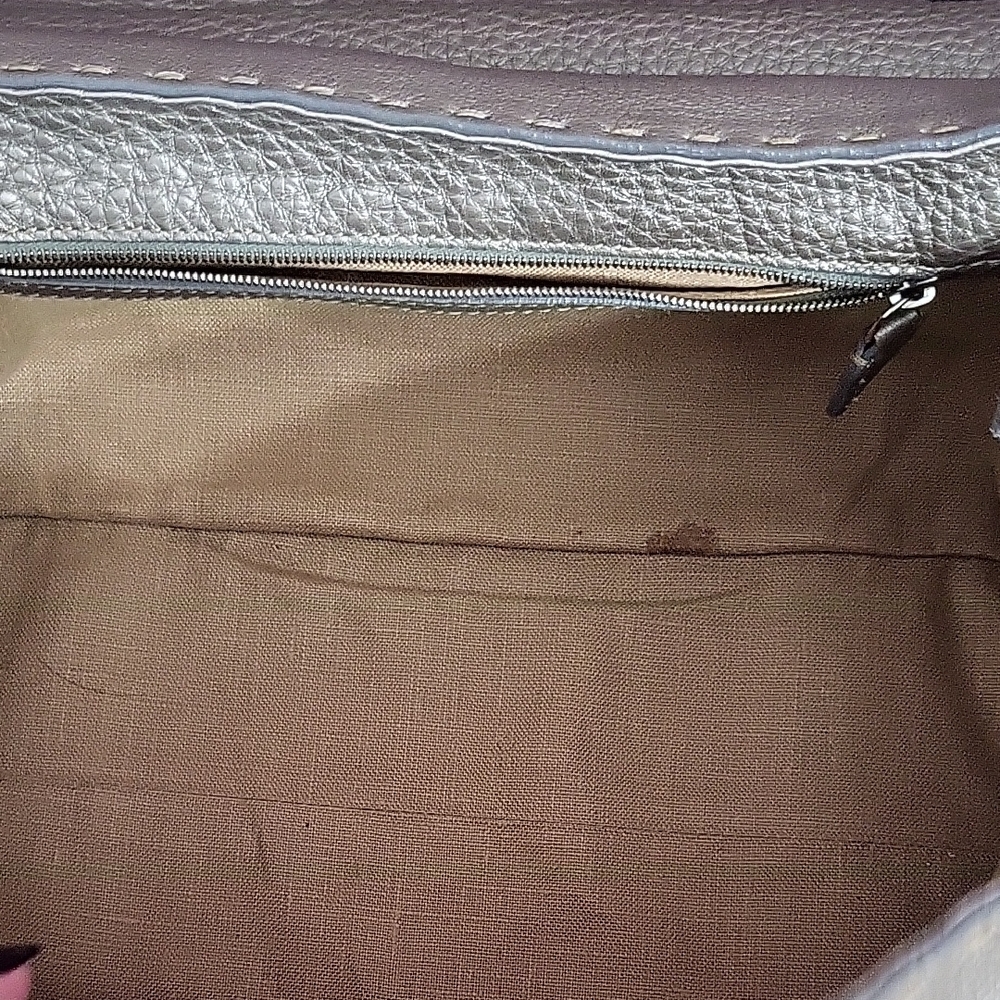 Fendi Selleria Silver/Grey Leather Bag - Picture 13 of 15